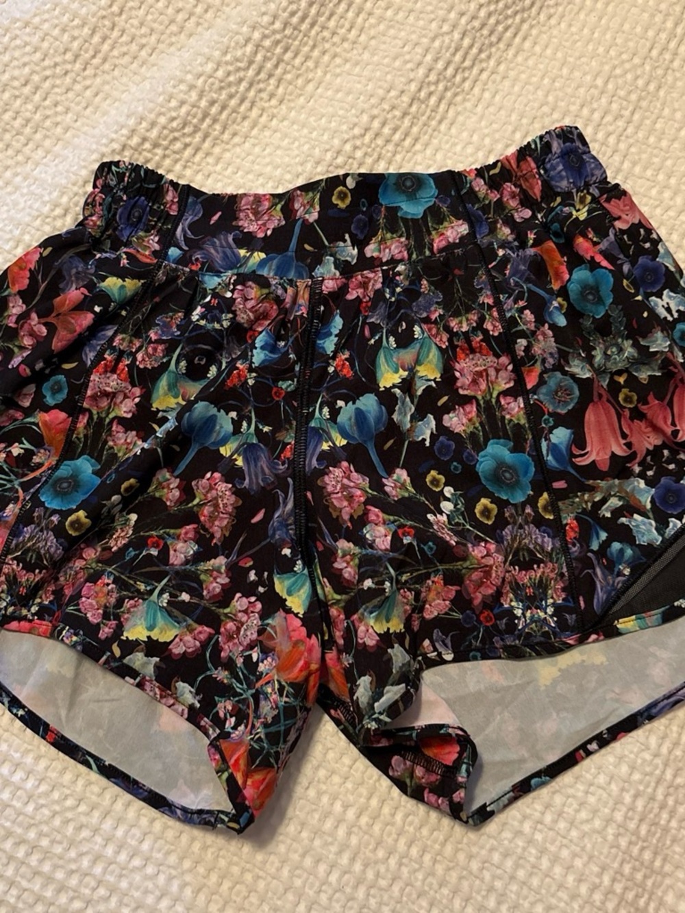 Lululemon Floral Running Shorts - Black Multicolor